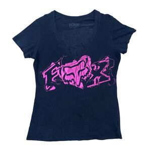 Fox Grunge V-Neck Tee, Women’s Large